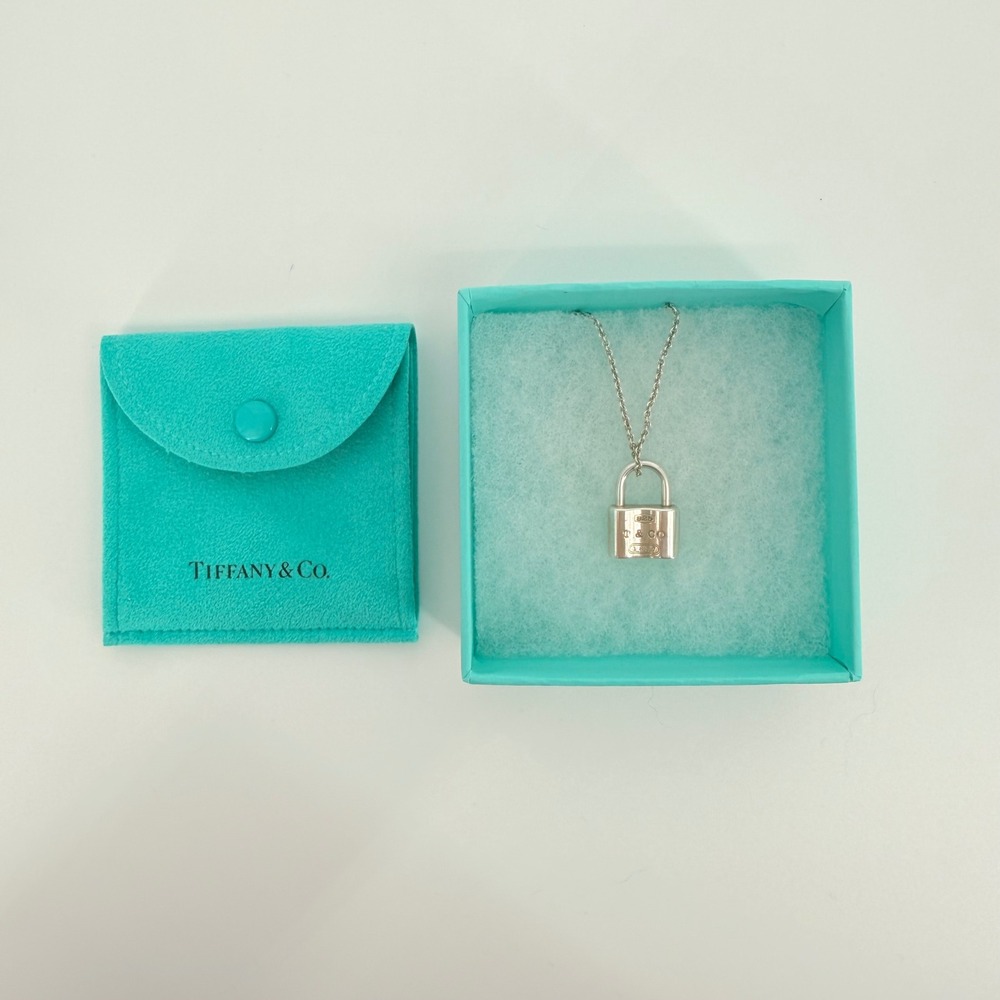 Tiffany & Co Lock Pendant Necklace Sterling Silver 1837 Jewelry Luxury Gift